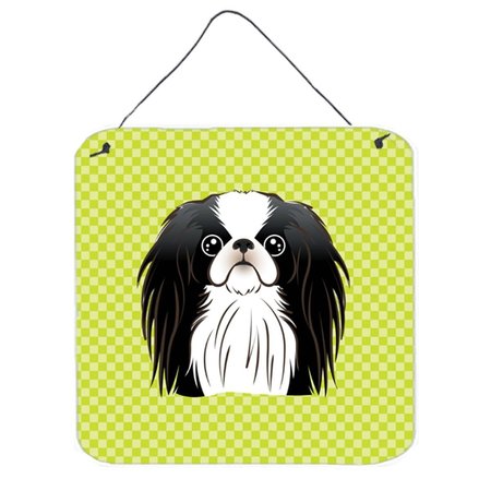 MICASA Checkerboard Lime Green Japanese Chin Aluminum Metal Wall Or Door Hanging Prints6 x 6 In. MI759174